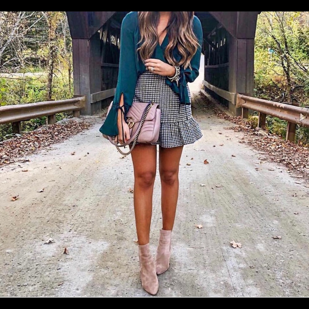 J. Crew Houndstooth Skirt